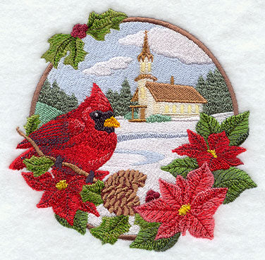 Country Christmas - Cardinal and Church