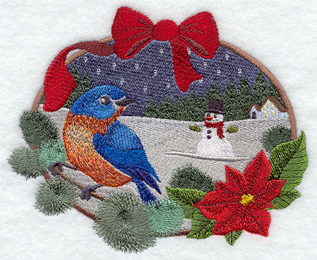 Country Christmas - Bluebird and Snowman
