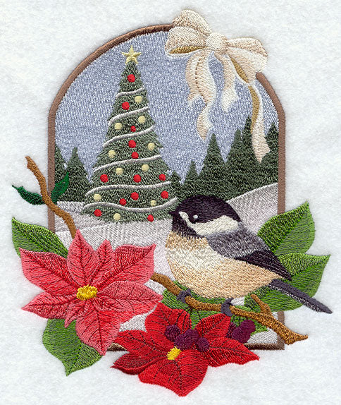 Country Christmas - Chickadee and Christmas Tree