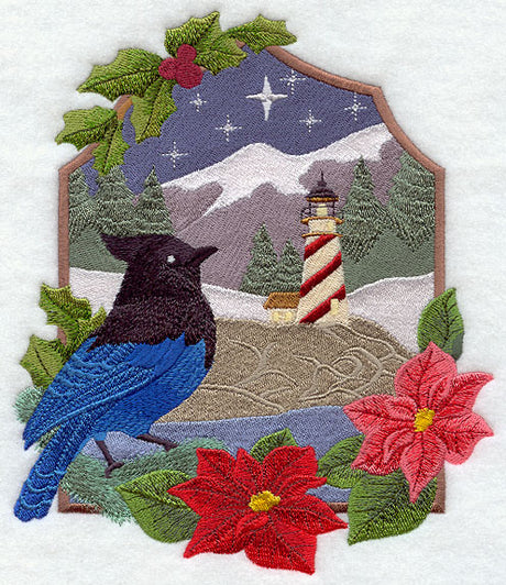 Country Christmas - Steller's Jay and Lighthouse