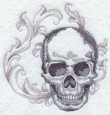 Skull with Baroque Background