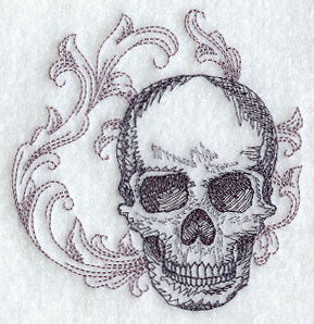 Skull with Baroque Background