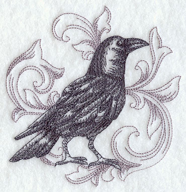 Crow with Baroque Background