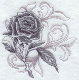 Rose with Baroque Background