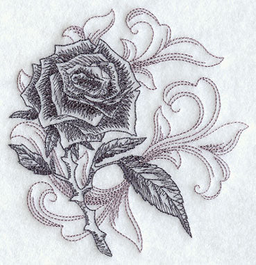 Rose with Baroque Background