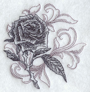 Rose with Baroque Background