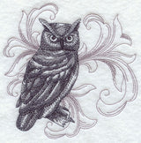 Owl with Baroque Background