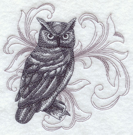 Owl with Baroque Background