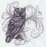 Owl with Baroque Background