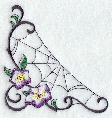 Spider Web Floral Corner