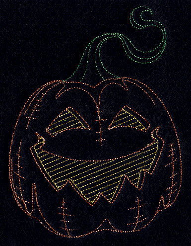 Halloween Jack-o-Lantern (Redwork)