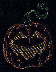 Halloween Jack-o-Lantern (Redwork)