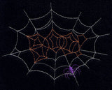 Halloween Spider in Web (Redwork)