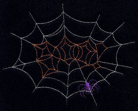 Halloween Spider in Web (Redwork)