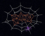 Halloween Spider in Web (Redwork)