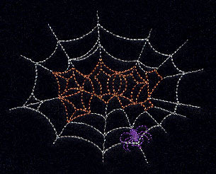 Halloween Spider in Web (Redwork)