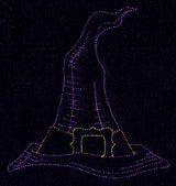 Halloween Crooked Witch's Hat (Redwork)