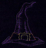 Halloween Crooked Witch's Hat (Redwork)