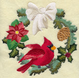 White Christmas Cardinal Wreath
