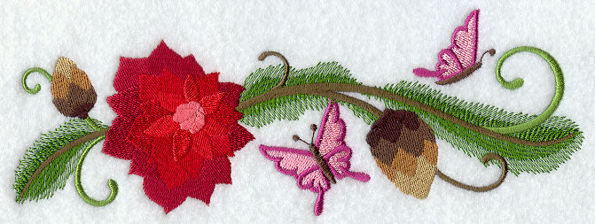 Feliz Flutterby Dahlia and Pine Border