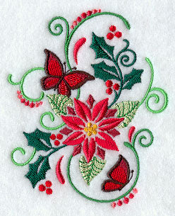 Feliz Flutterby Poinsettia and Holly