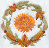 Autumn Chrysanthemum Medallion in Watercolor
