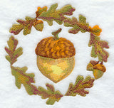 Autumn Acorn Medallion in Watercolor