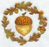 Autumn Acorn Medallion in Watercolor