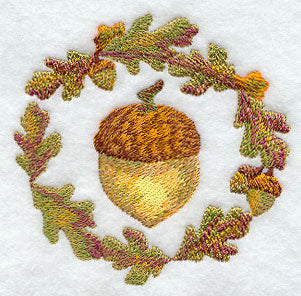 Autumn Acorn Medallion in Watercolor
