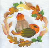 Autumn Gourds Medallion in Watercolor