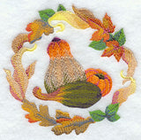 Autumn Gourds Medallion in Watercolor