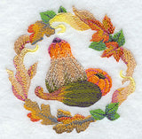 Autumn Gourds Medallion in Watercolor