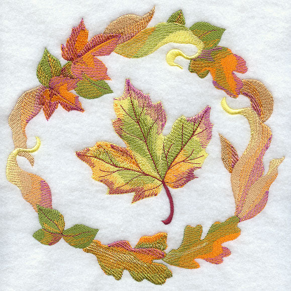 Autumn Leaves Medallion in Watercolor