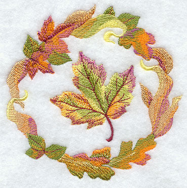 Autumn Leaves Medallion in Watercolor
