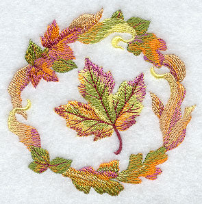 Autumn Leaves Medallion in Watercolor