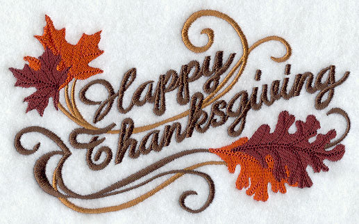 Happy Thanksgiving with Autumn Leaves
