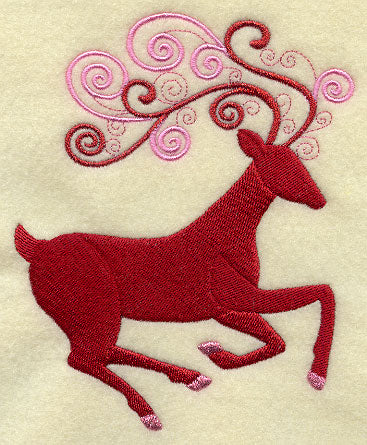 Pink Flourish Reindeer