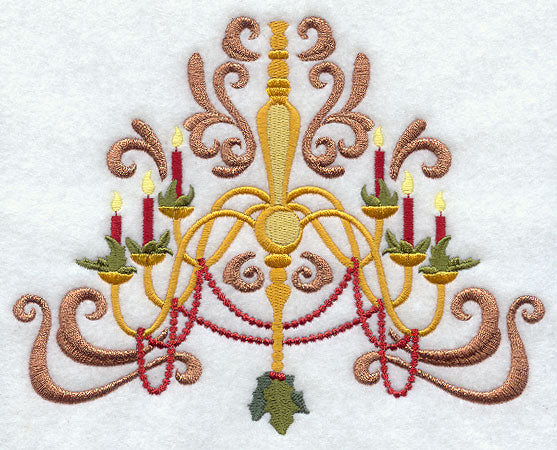 Victorian Christmas Chandelier with Mistletoe