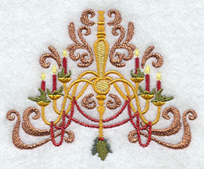 Victorian Christmas Chandelier with Mistletoe