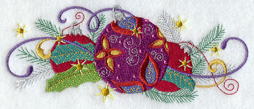 Ornament and Pine Glitz Border