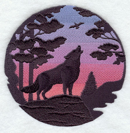 Wolf Silhouette at Sunset