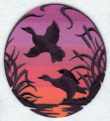 Mallards Silhouette at Sunset