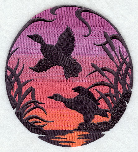 Mallards Silhouette at Sunset