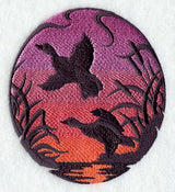 Mallards Silhouette at Sunset