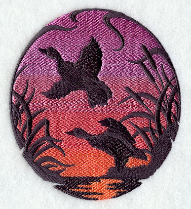 Mallards Silhouette at Sunset