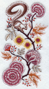 Squirrel and Autumn Flowers