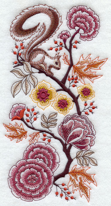 Squirrel and Autumn Flowers