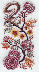 Squirrel and Autumn Flowers