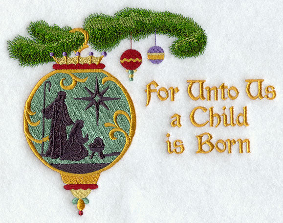 Silhouette Ornament - For Unto Us a Child is Born