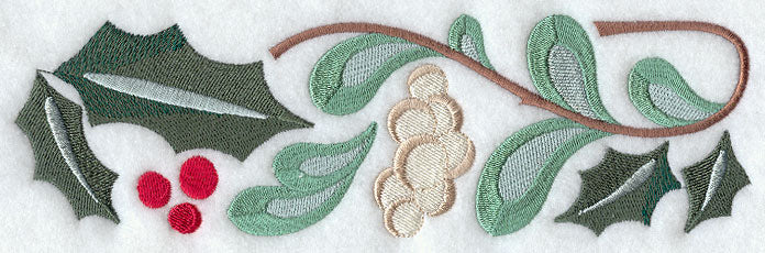 Arts & Crafts Christmas Border - Holly & Mistletoe
